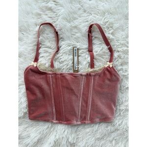 SKIMS | Velvet Lace Corset | Terracotta | XXS